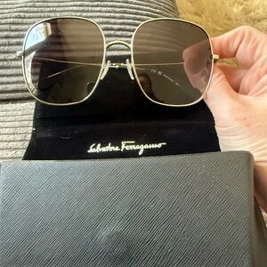 Salvatore Ferragamo Black and Gold Sunglasses
